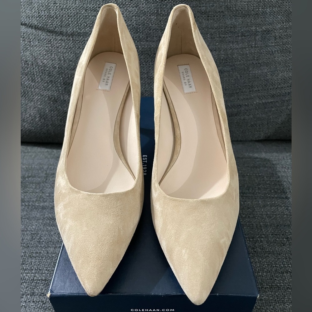 Never worn cold haan suede leather kitten heels
